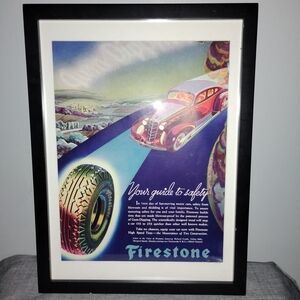 Vintage Art Print with Black Frame